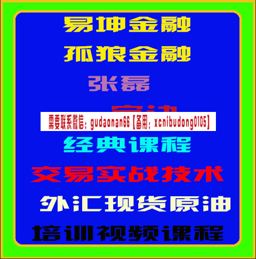 易坤金融孤狼张磊一字诀经典课程交易实战技术外汇原油期货培训视频