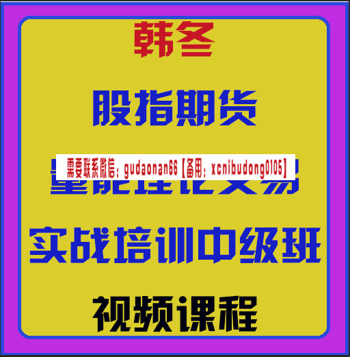 交易之家韩冬股指期货量能理论交易实战培训中级班视频课程