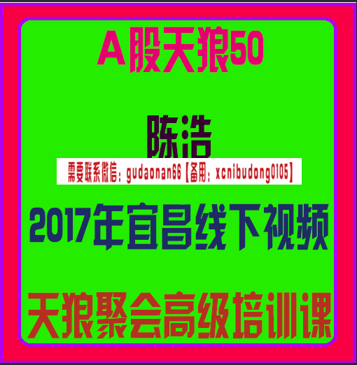 a股天狼50陈浩2017年宜昌线下视频天狼聚会高级培训课