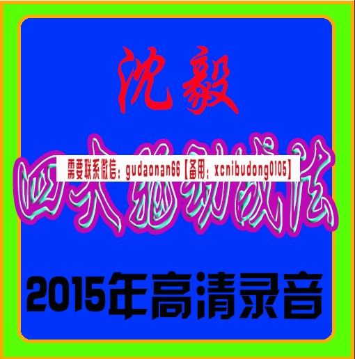 沈毅四大驱动战法2015年高清录像