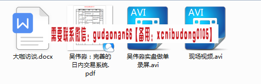 吴伟淼期货吴伟淼日内交易系统资料视频2集+讲义