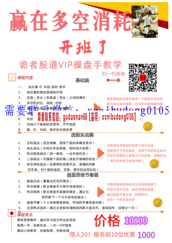诡者股道多空消耗终极培训班