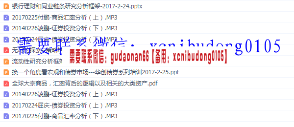 付鹏屈庆凌鹏2017年上海股债期汇内训会