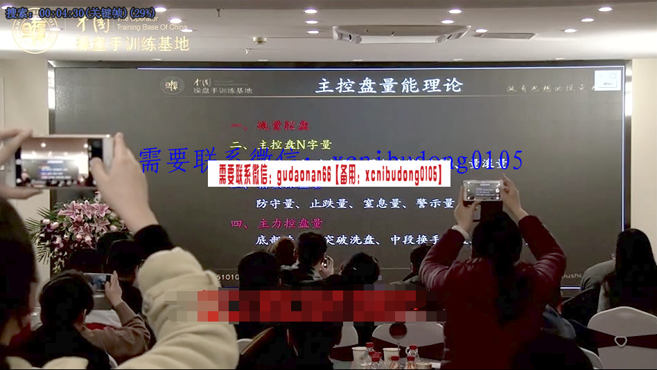 中国操盘手基地谢佳颖《2016年主力控盘法主控揭秘》上海培训全套视频