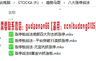 趋势马哥  八大涨停战法 系列视频课程