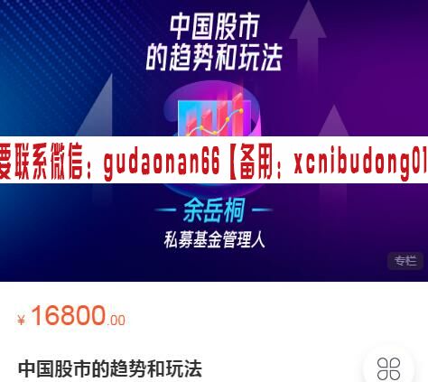 余岳桐 中国股市的趋势和玩法 视频课程