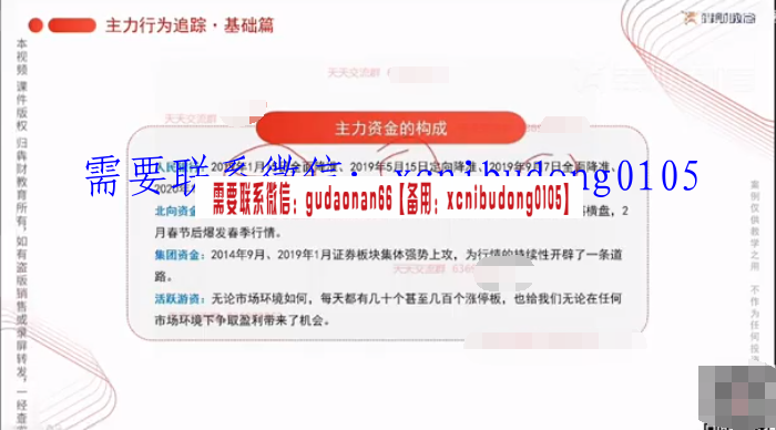 吴国平 牛散大学堂 主力行为追踪 视频课程