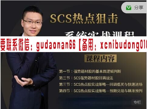 毕晓波2021年4天突破SCS热点狙击系统实战训练营