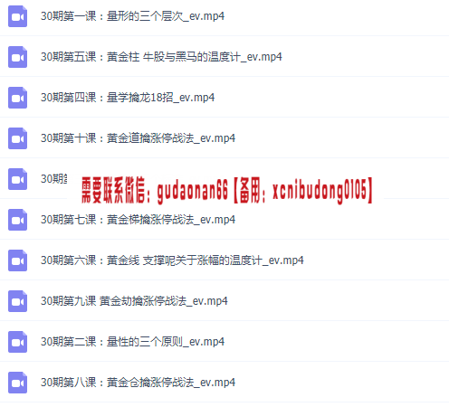 量学云讲堂 仲展龙头密探量学白马密探第30期视频课程