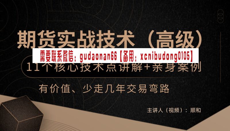 顺和学院 顺和博士 期货实战精华技术 --（高级）