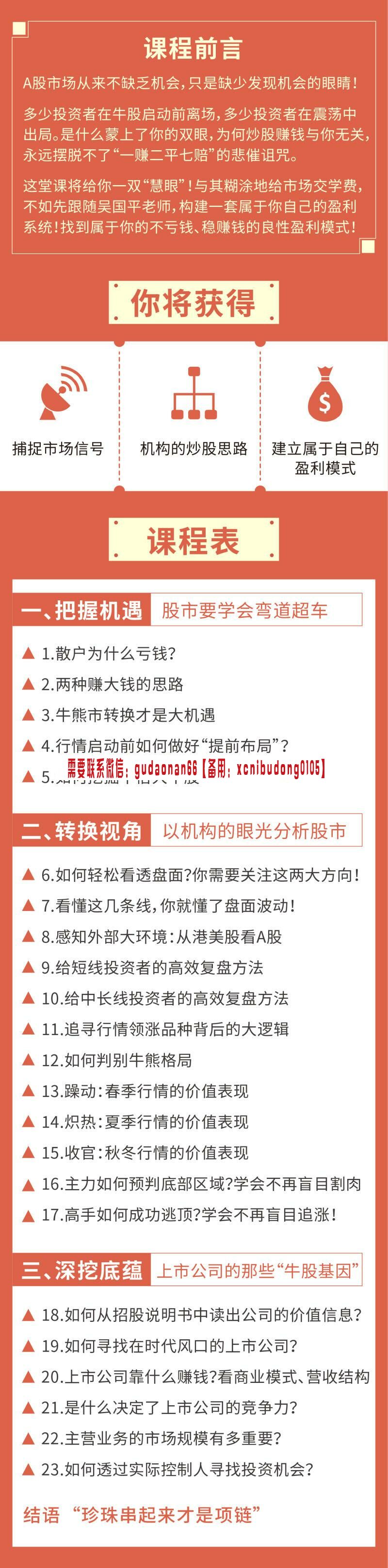 吴国平财经 牛散进阶课
