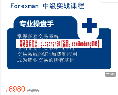Forexman交易学院  ForexMan 中级进阶班外汇交易课程