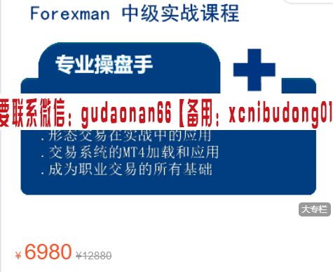 Forexman交易学院 中级实战（系列）外汇课程
