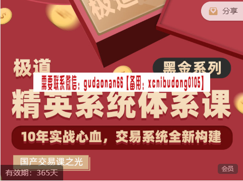 赵沉心 极道 黑金系列精英系统精品课