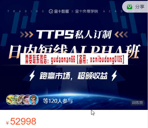 金十交易学院 TTPS-alpha日内交易私教班-2022年视频课程