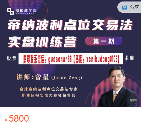 曾星  帝纳波利点位交易法实盘训练营（第一期）