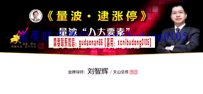 量学云讲堂刘智辉《量学识庄·伏击涨停》38期 量波段位课6段