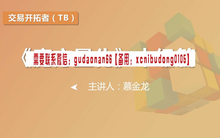 慕金龙  量化魔方 量化交易系列中级篇TB版