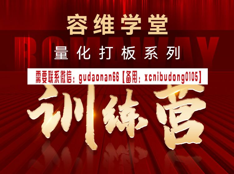 板哥 容维学堂量化打板系列训练营 股票视频教程课程