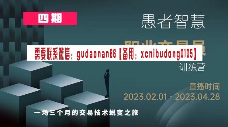 愚者老师 愚者智慧《职业交易员训练营》四期 期货视频课程