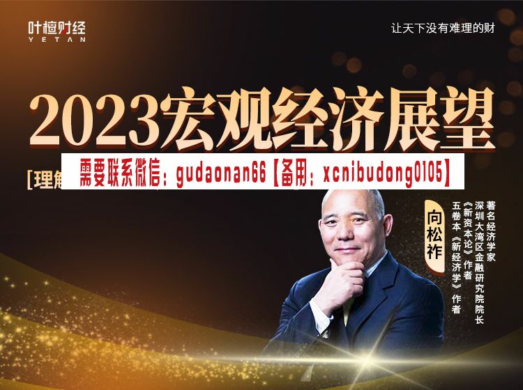 向松祚 2023宏观经济展望