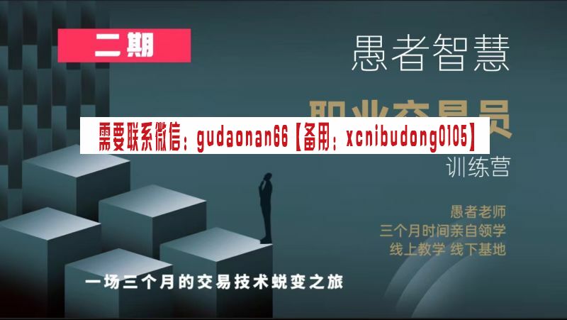 愚者老师 愚者智慧 第二期《职业交易员训练营》期货视频课程