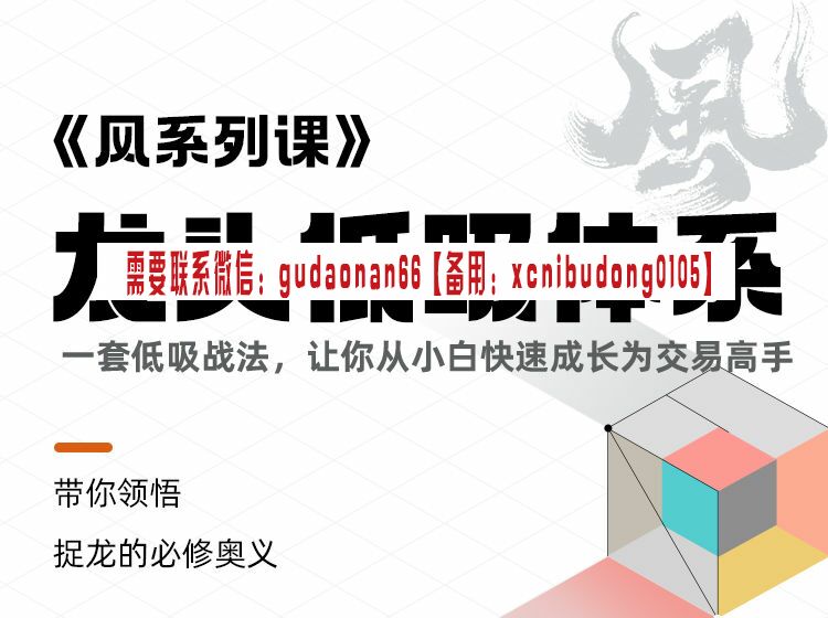 逍遥风 风系列课程之龙头低吸体系