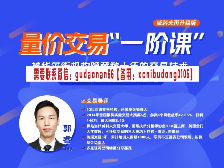 郭睿威科夫全新升级2023版威科夫“一阶课” 股票期货外汇实战视频课程