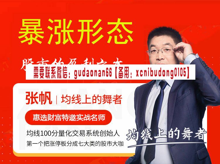 张帆 暴涨形态 股市的盈利之本 股票课程