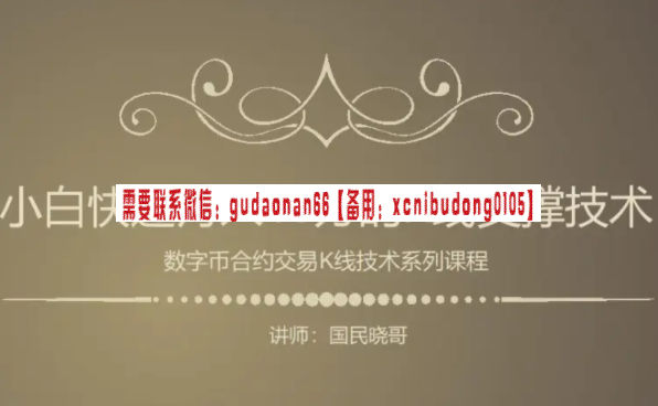 国民晓哥 小白快速月入10万的K线支撑技术（数字币合约交易K线技术系列课程）