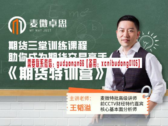王韬溢 期市入门特训营 期货特训营视频课程