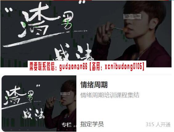 渣男战法 情绪周期股票视频课程