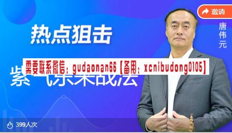 深圳股王唐伟元紫气东来战法课程