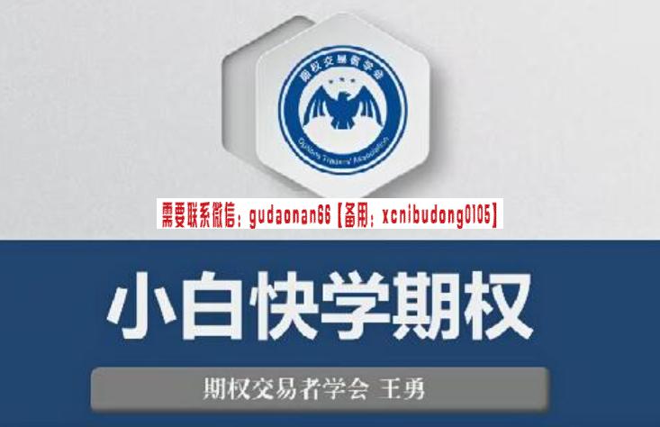 王勇 小白快学期权视频教程（9讲）